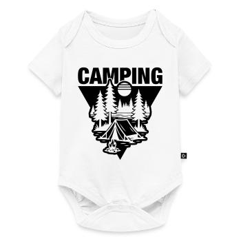 Camping sous tente Symbole de la nature - Body à manches courtes Premium Bébé - blanc - Devant