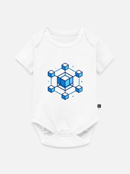 Isometrische Kubenvernetzung - Baby Premium Kurzarmbody - Weiß