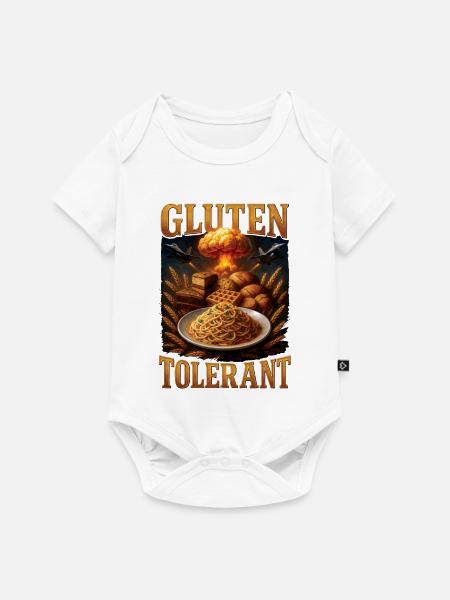 Gluten Glutenunverträglichkeit Witz Geschenk - Baby Premium Kurzarmbody - Weiß