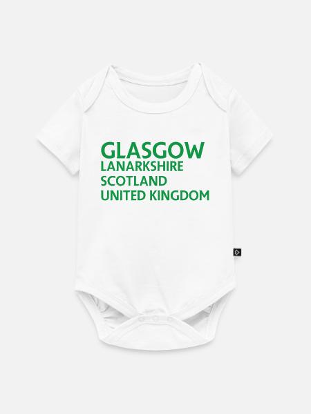 Glasgow – Scotland Textdesign - Baby Premium Kurzarmbody - Weiß