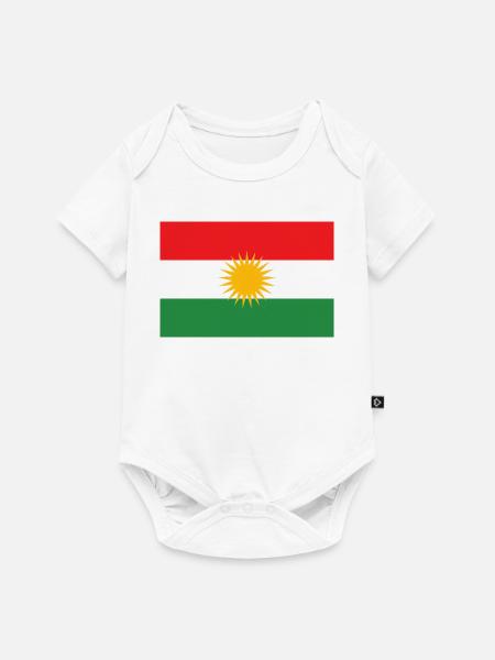 Kurdistan Flagge Sonnenstern - Baby Premium Kurzarmbody - Weiß