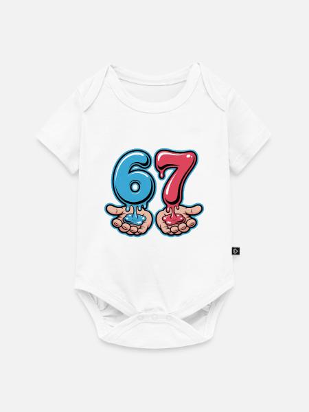 67 - Funny Six Seven T-Shirt - Baby Premium Kurzarmbody - Weiß