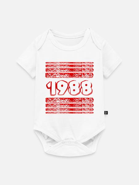 Jahr 1988 - Baby Premium Kurzarmbody - Weiß