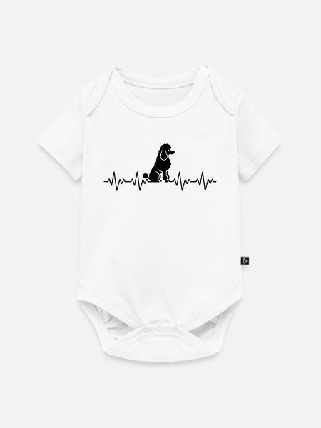 Pudel EKG Herzschlag - Baby Premium Kurzarmbody - Weiß