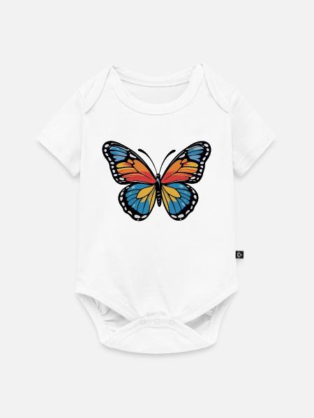 Bunter Schmetterling Farbenspiel - Baby Premium Kurzarmbody - Weiß
