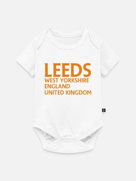 Leeds – England Liedtextdesign - Baby Premium Kurzarmbody - Weiß