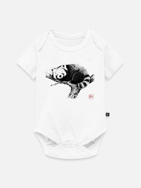 Schlafender roter Panda Zen Kunst - Baby Premium Kurzarmbody - Weiß