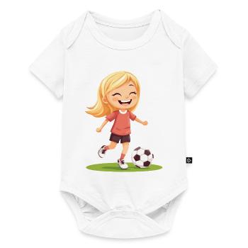 Smiling soccer player - Baby Premium short-sleeve bodysuit - white - Front