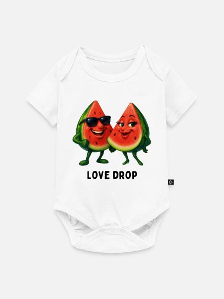 Love Drop Wassermelonen Duo - Baby Premium Kurzarmbody - Weiß