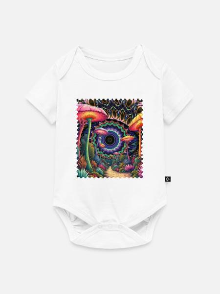 Kaleidoskop Waldpfad Pilze - Baby Premium Kurzarmbody - Weiß