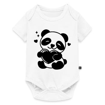 Soft Heart Panda - Baby Premium Kurzarmbody - Weiß - Vorne