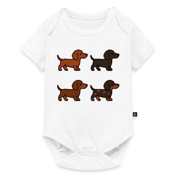Cute Dachshund Dog Illustration Set - Baby Premium short-sleeve bodysuit - white - Front
