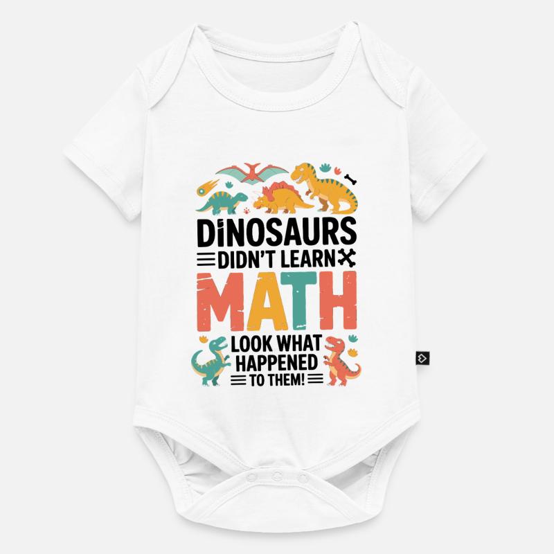 Citation drôle d’un professeur de dinosaures n’a pas appris les maths - Body à manches courtes Premium Bébé - blanc