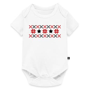 Norwegian Pattern Winter - Baby Premium short-sleeve bodysuit - white - Front