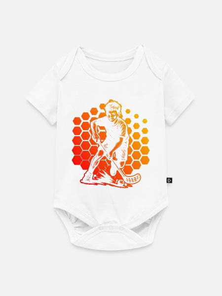 Modernes Floorball Artwork - Baby Premium Kurzarmbody - Weiß