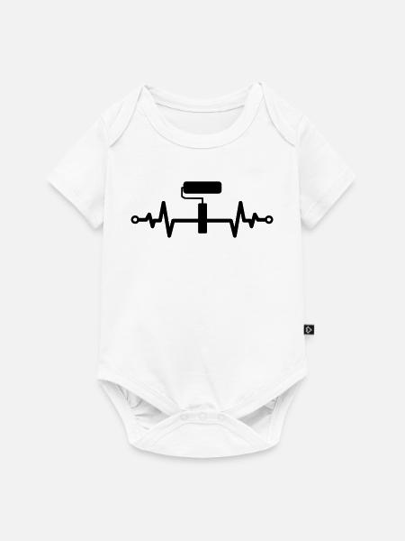Farbrolle Herzschlag – Kreativität Geschenkidee - Baby Premium Kurzarmbody - Weiß