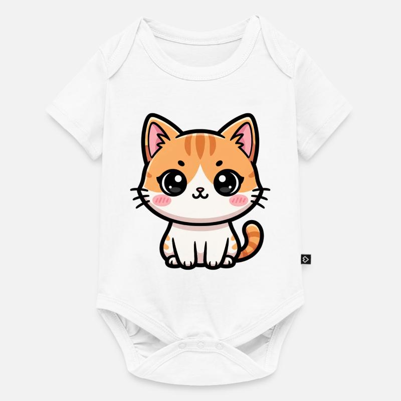 Chibi Tabby Kitten Tee Art - Baby Premium short-sleeve bodysuit - white