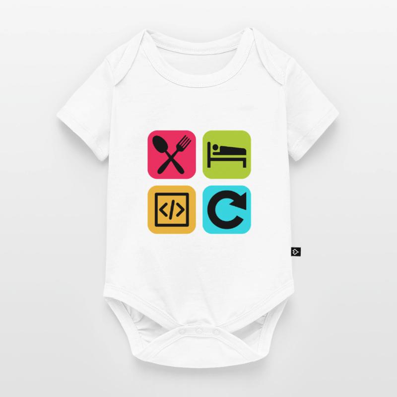 Manger Dormir Code Répéter Citation drôle Dev Body à manches courtes Premium Bébé