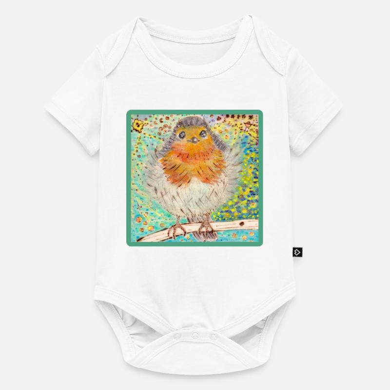 Robin - Body à manches courtes Premium Bébé - blanc