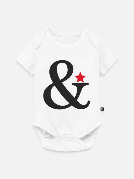 Ampersand mit rotem Sternakzent - Baby Premium Kurzarmbody - Weiß