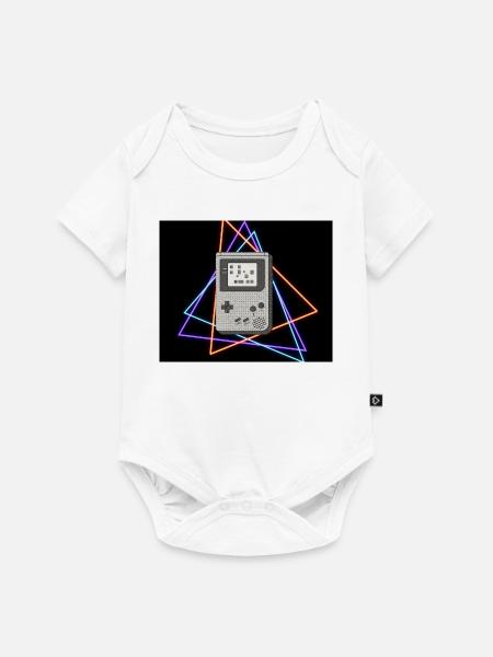Retro Spielekonsole Neon - Baby Premium Kurzarmbody - Weiß