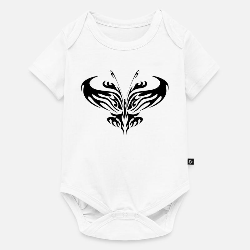 Schwarzer Schmetterling - Baby Premium Kurzarmbody - Weiß