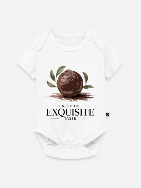 Schoko-Trüffelblatt-Glow - Baby Premium Kurzarmbody - Weiß
