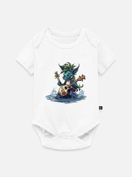 Wasserdrache Gitarrist - Baby Premium Kurzarmbody - Weiß