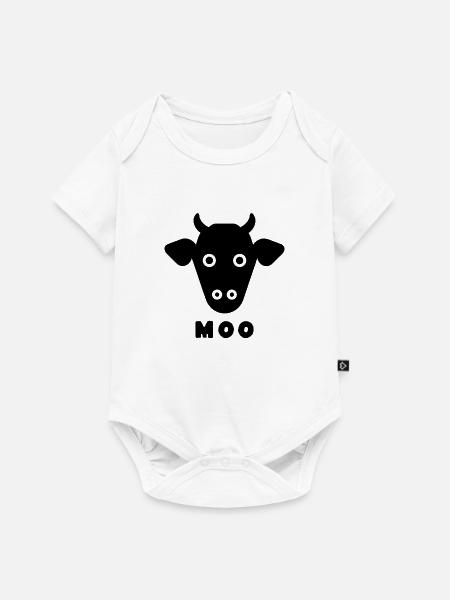 Kuh Silhouette Hinterhof Stil - Baby Premium Kurzarmbody - Weiß
