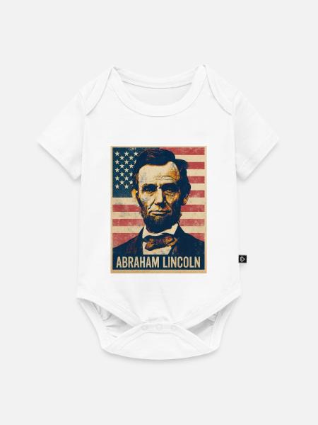 Abraham Lincoln Präsident Usa - Baby Premium Kurzarmbody - Weiß