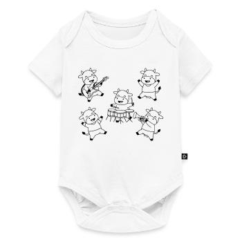 Comique de fête musicale du groupe de vaches mignonnes - Body à manches courtes Premium Bébé - blanc - Devant