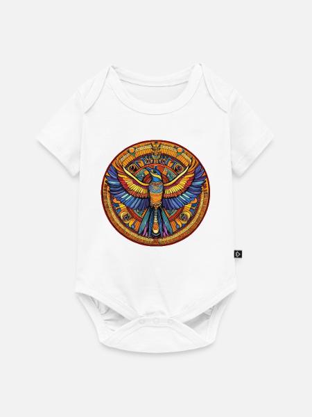 Phönix Mandala Feuerfächer - Baby Premium Kurzarmbody - Weiß