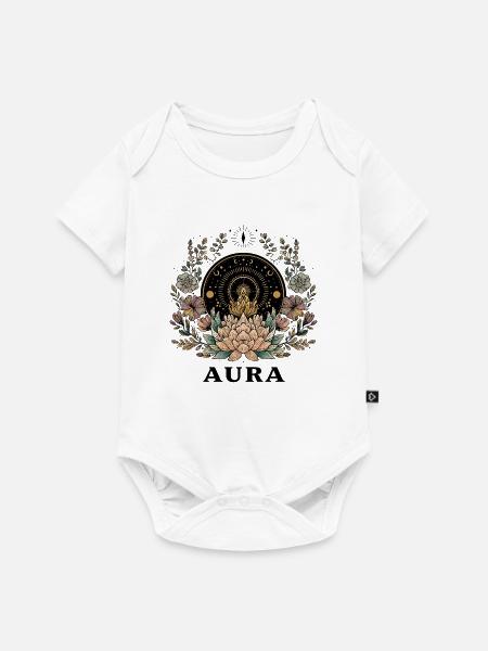 Aura Lotus Mandala - Baby Premium Kurzarmbody - Weiß