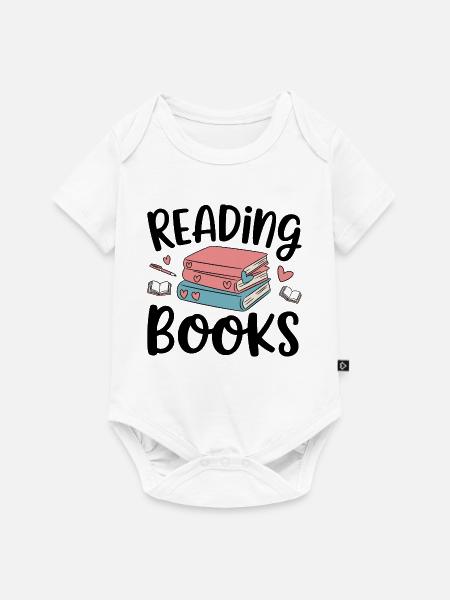 Bücher lesen - Baby Premium Kurzarmbody - Weiß