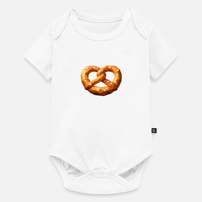 Low Poly Orange Polygonal Pretzel - Baby Premium short-sleeve bodysuit - white