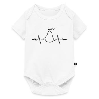 Gift for nutrition fans, pear heartbeat - Baby Premium short-sleeve bodysuit - white - Front