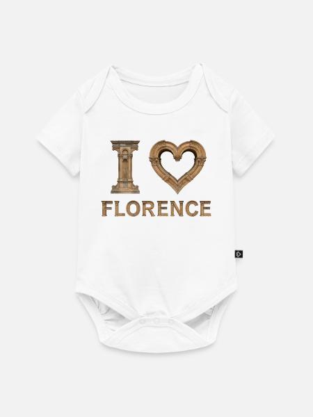 FLORENCE – Renaissance Stone Lettering - Baby Premium Kurzarmbody - Weiß