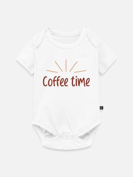Retro Sunshine Time Kaffee - Baby Premium Kurzarmbody - Weiß