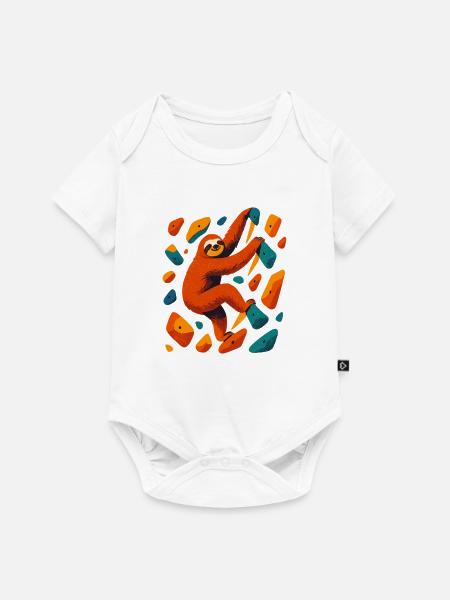 Bouldern Faultier Klettern Halle Geschenk - Baby Premium Kurzarmbody - Weiß