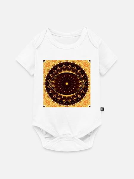 Feuerauge Mandala - Baby Premium Kurzarmbody - Weiß