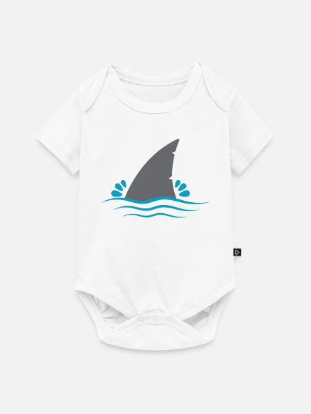 Haifischflosse - Baby Premium Kurzarmbody - Weiß
