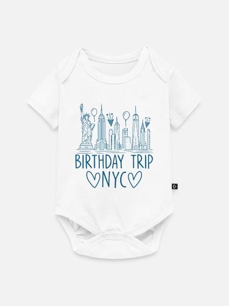 NYC Birthday Trip - Baby Premium Kurzarmbody - Weiß