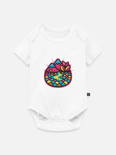 Bunte Flusslandschaft Candystyle - Baby Premium Kurzarmbody - Weiß