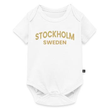 Stockholm – Sweden Text Design - Baby Premium short-sleeve bodysuit - white - Front