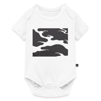 Gray Seigaiha – Japanese Wave Pattern  - Baby Premium short-sleeve bodysuit - white - Front