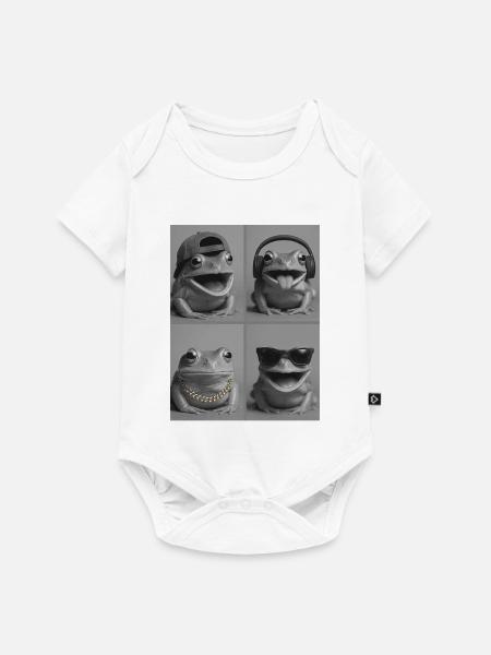 Frosch - Baby Premium Kurzarmbody - Weiß