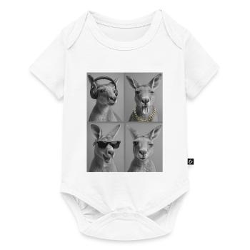 känguru - Baby Premium Kurzarmbody - Weiß - Vorne