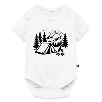 Camp nature sous tente - Body à manches courtes Premium Bébé - blanc - Devant