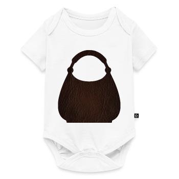 Brown Leather Bag Texture - Baby Premium short-sleeve bodysuit - white - Front