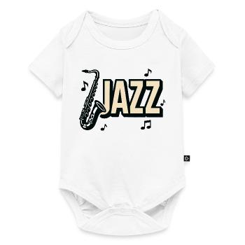 Typographie jazz saxophone notes de musique - Body à manches courtes Premium Bébé - blanc - Devant